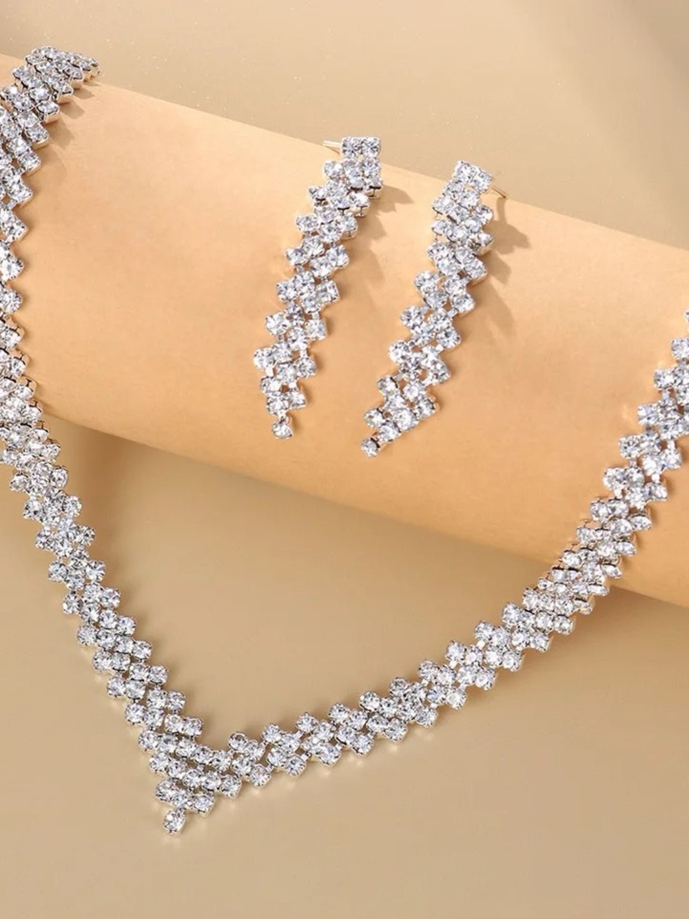 NWT Diamond Simulant Jewelry Set